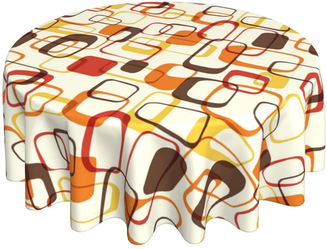 Century Textile & Sewing Supply Photos - Retro Mid Century Geometric Round Tablecloth