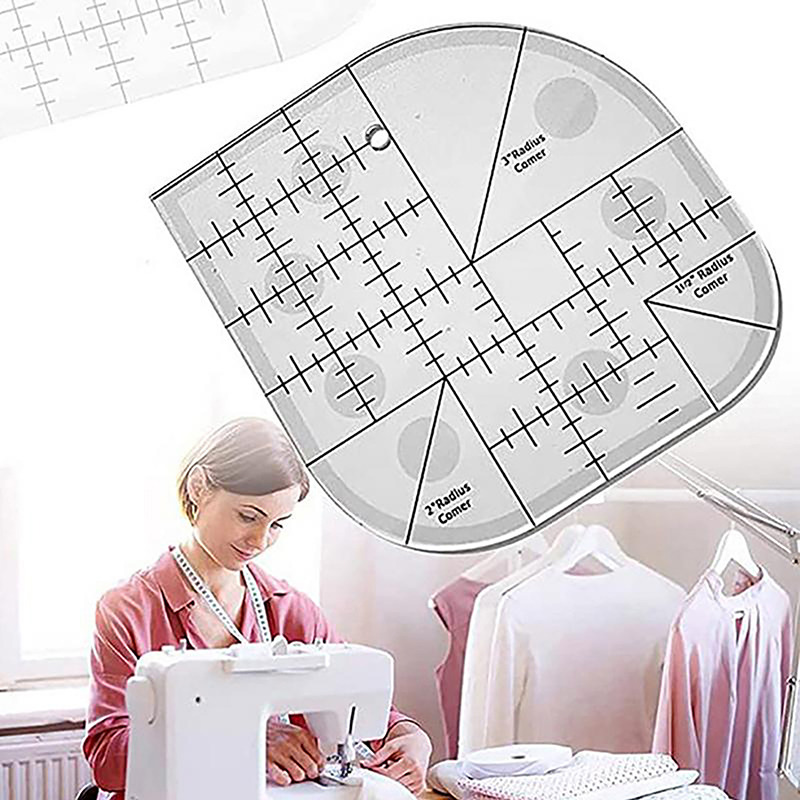 Quilting Ruler Square - Curved Corner Cutter Quilt Ruler Acrylic