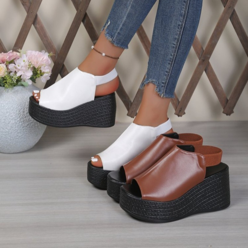Women Sandals Summer  Wedge Sa - огляд і ціна Elastic Waistband Roll