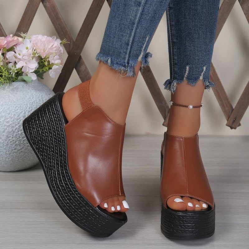 Women Sandals Summer  Wedge Sa - огляд і ціна Elastic Waistband Roll