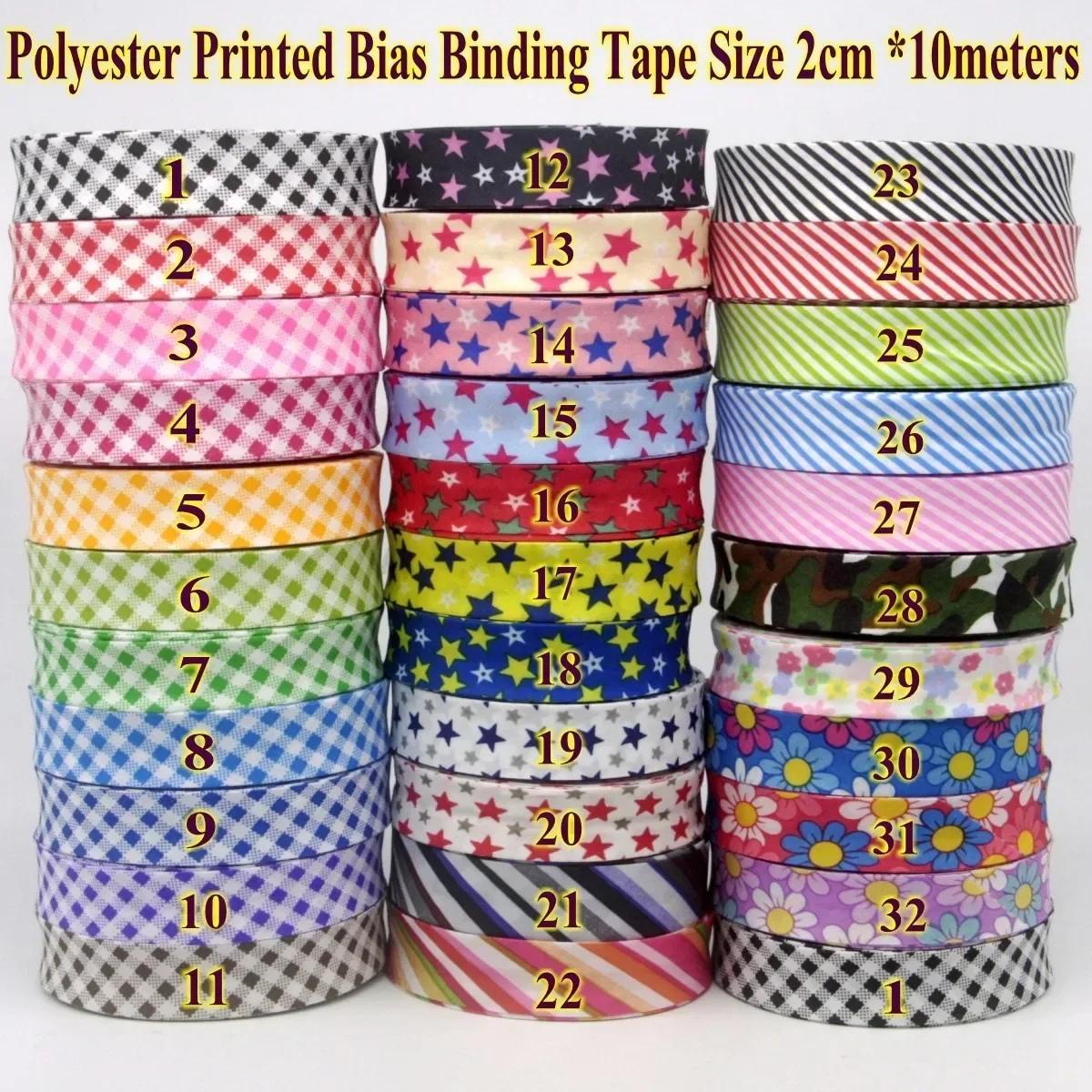 Polyester Checks Stars Stripes - огляд і ціна Binding Tape Bias