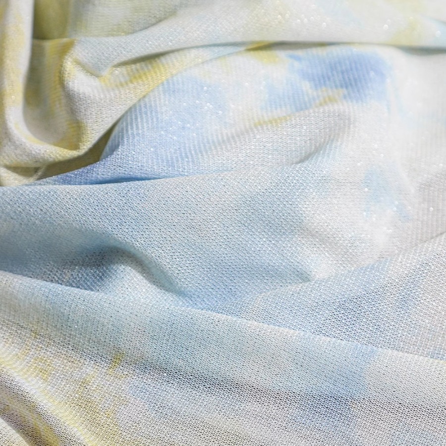 Tie Dye Knit Fabric Yellow Whi - огляд і ціна Sewing Tie Dye