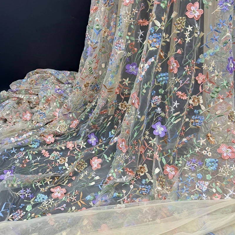 3D Floral Embroidered Tulle Fa - огляд і ціна Textile And Sewing Materials