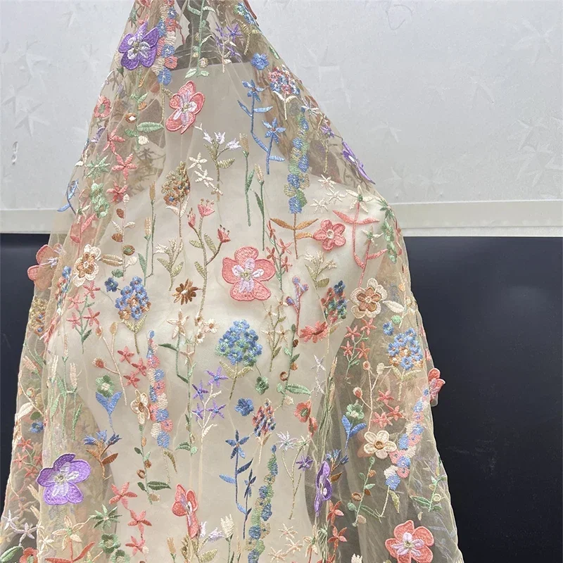 3D Floral Embroidered Tulle Fa - огляд і ціна Textile And Sewing Materials