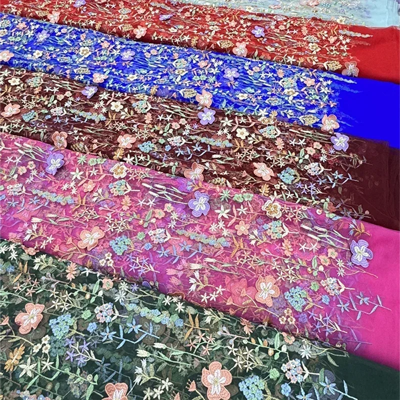 3D Floral Embroidered Tulle Fa - огляд і ціна Textile And Sewing Materials