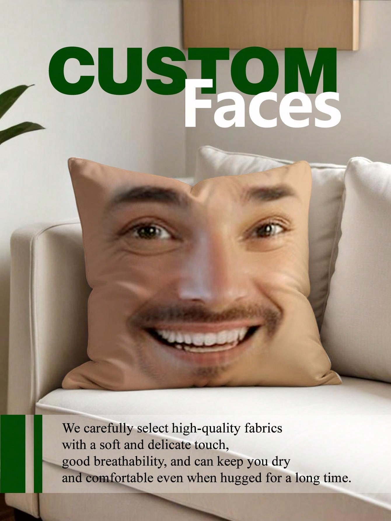1pc Custom Face Square Pillow  - огляд і ціна Sewing Custom