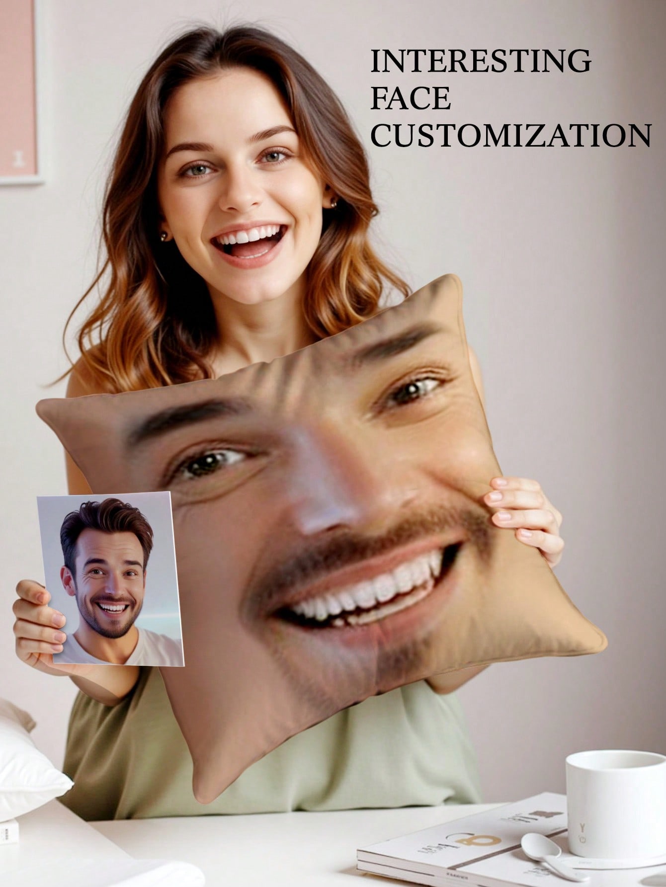 1pc Custom Face Square Pillow  - огляд і ціна Sewing Custom