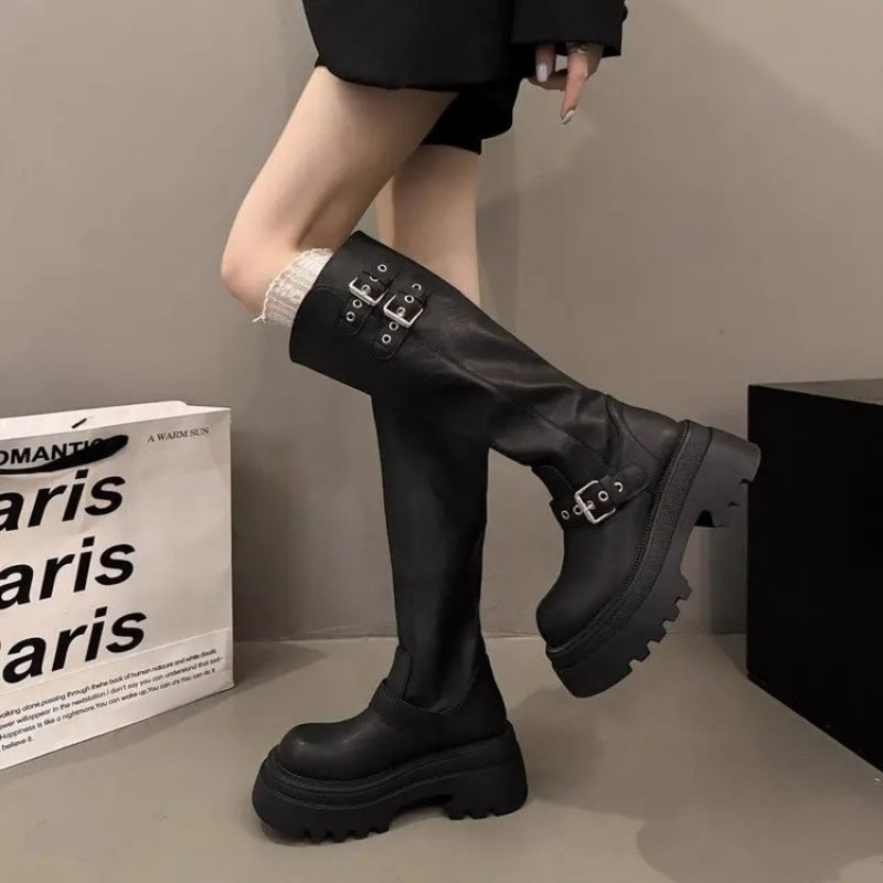 Women Chunky Platform Knee Hig - огляд і ціна Elastic Waistband Roll