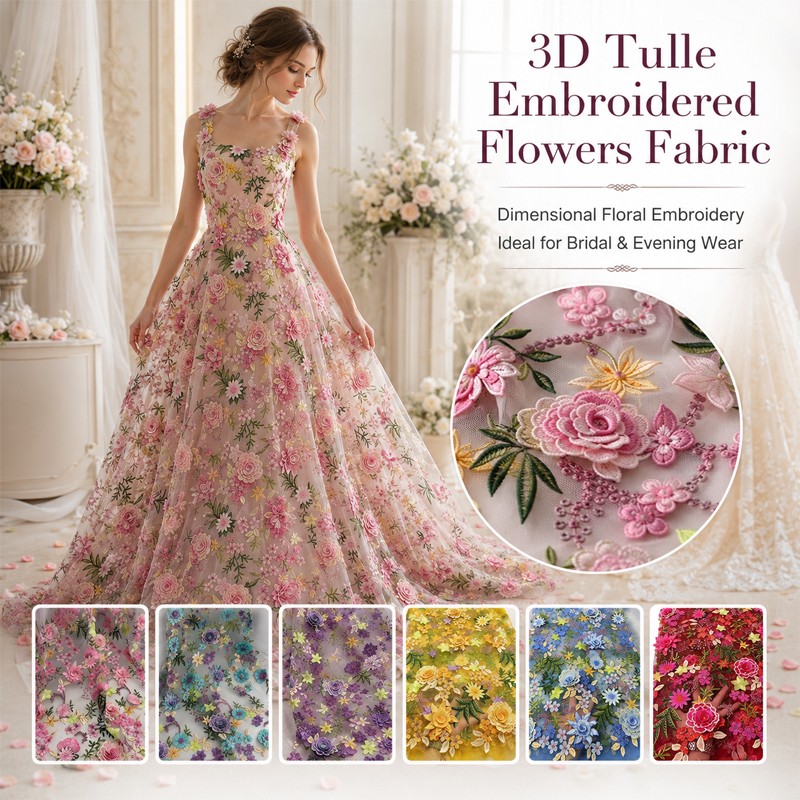 90x130cm 3D Floral Embroidered - огляд і ціна Textile And Sewing Supply