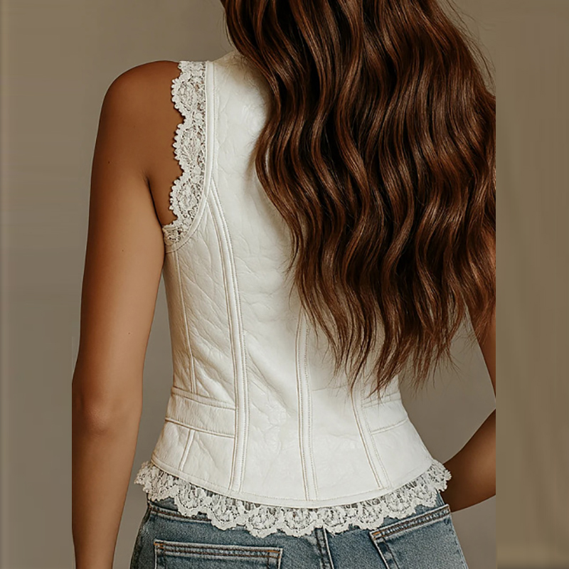 Jacken Damen V Deep Neck Lace  - огляд і ціна Sewing Vest