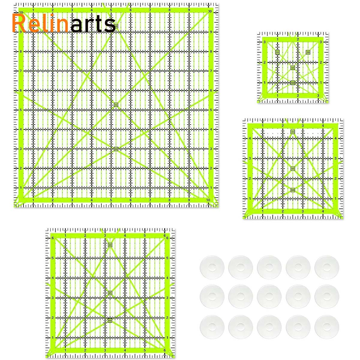 4Pcs Acrylic Square Quilting R - огляд і ціна Quilting Ruler Square
