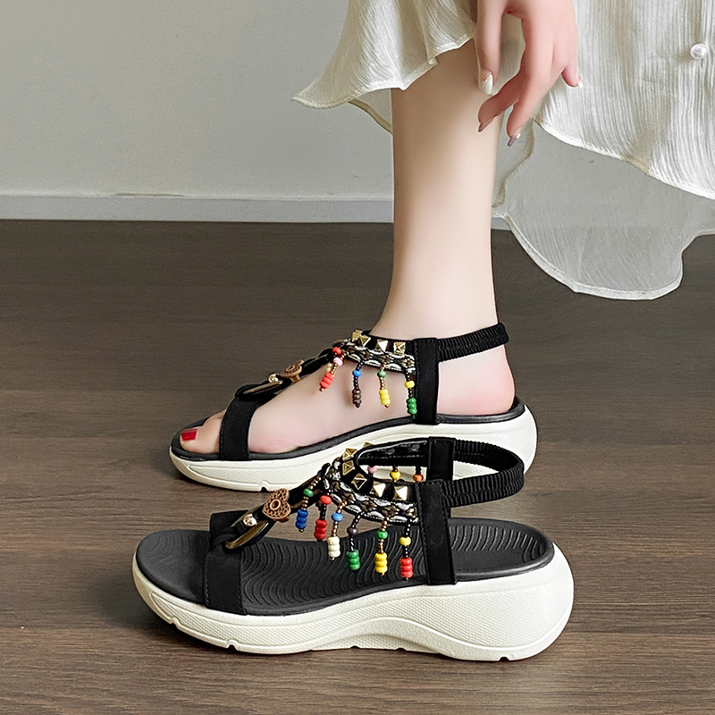 2026 New Casual Round Toe Open - огляд і ціна Elastic Waistband Roll
