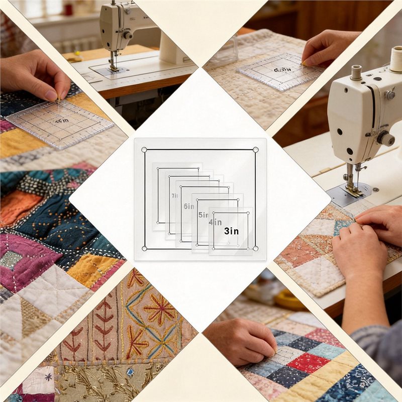 8 Pcs Clear Acrylic Square Qui - огляд і ціна Quilting Ruler Square